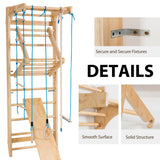 NNECW 2.2m Pull-Up Wall Bars with Rings & Swing & Slide for Children & Adults