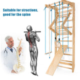 NNECW 2.2m Pull-Up Wall Bars with Rings & Swing & Slide for Children & Adults