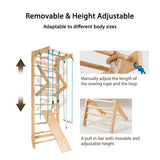 NNECW 2.2m Pull-Up Wall Bars with Rings & Swing & Slide for Children & Adults