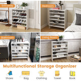 NNECW 6-Tier Home Storage Shelf for Shoes with Anti-toppling Device for Entryway