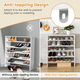 NNECW 6-Tier Home Storage Shelf for Shoes with Anti-toppling Device for Entryway