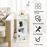 NNECW 3-tier Side Table with Storage Shelf for Living Room & Bedroom