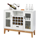 NNECW Wine Cabinet Sideboard with 12 Bottle Wine Rack for Kitchen
