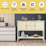 NNECW Buffet Sideboard Cabinet with 2 Drawers &amp Storage Cupboard-White