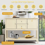 NNECW Buffet Sideboard Cabinet with 2 Drawers &amp Storage Cupboard-White