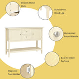 NNECW Buffet Sideboard Cabinet with 2 Drawers &amp Storage Cupboard-White