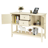 NNECW Buffet Sideboard Cabinet with 2 Drawers &amp Storage Cupboard-White