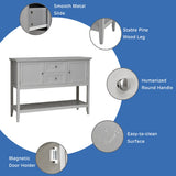NNECW Buffet Sideboard Cabinet with 2 Drawers &amp Storage Cupboard-Grey