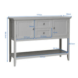NNECW Buffet Sideboard Cabinet with 2 Drawers &amp Storage Cupboard-Grey