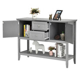 NNECW Buffet Sideboard Cabinet with 2 Drawers &amp Storage Cupboard-Grey