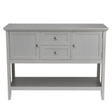 NNECW Buffet Sideboard Cabinet with 2 Drawers &amp Storage Cupboard-Grey