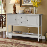 NNECW Buffet Sideboard Cabinet with 2 Drawers &amp Storage Cupboard-Grey