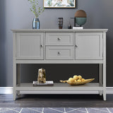 NNECW Buffet Sideboard Cabinet with 2 Drawers &amp Storage Cupboard-Grey