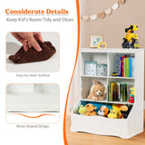 NNECW 3-Tier Wooden Bookshelf with Spacious Storage Space for Playroom Bedroom