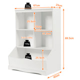 NNECW 3-Tier Wooden Bookshelf with Spacious Storage Space for Playroom Bedroom