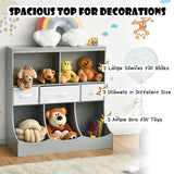 NNECW 3-layer Kids Cubby Bin Combo Storage Organizer for kids Room-Grey
