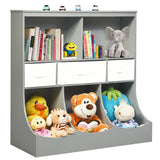 NNECW 3-layer Kids Cubby Bin Combo Storage Organizer for kids Room-Grey