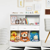 NNECW 3-layer Kids Cubby Bin Combo Storage Organizer for kids Room-White