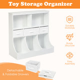 NNECW 3-layer Kids Cubby Bin Combo Storage Organizer for kids Room-White