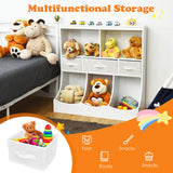 NNECW 3-layer Kids Cubby Bin Combo Storage Organizer for kids Room-White