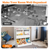 NNECW 3-layer Kids Cubby Bin Combo Storage Organizer for kids Room-White