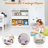 NNECW 3-layer Kids Cubby Bin Combo Storage Organizer for kids Room-White