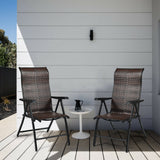 NNECW 2 Piece Outdoor Patio Rattan Folding Chair with Adjustable High Backrest for Garden Balcony