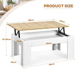 NNECW Lift Top Coffee Tabl with Hidden Storage Compartment for Living Room
