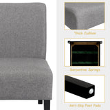 NNECW Armless Accent Chair with Curved Backrest for  Living Room &amp Bedroom-Gray