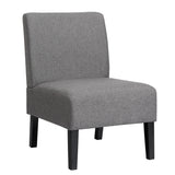 NNECW Armless Accent Chair with Curved Backrest for  Living Room &amp Bedroom-Gray