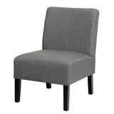 NNECW Armless Accent Chair with Curved Backrest for  Living Room &amp Bedroom-Gray