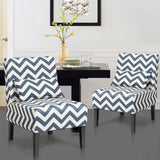 NNECW Upholstered Linen Fabric Armless Accent Chair with Pillow for Home Office-Blue