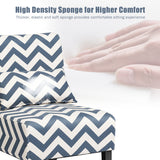 NNECW Upholstered Linen Fabric Armless Accent Chair with Pillow for Home Office-Blue