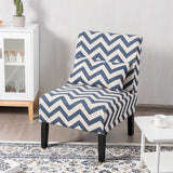 NNECW Upholstered Linen Fabric Armless Accent Chair with Pillow for Home Office-Blue