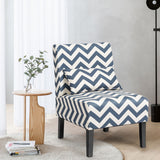NNECW Upholstered Linen Fabric Armless Accent Chair with Pillow for Home Office-Blue