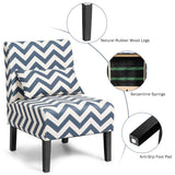 NNECW Upholstered Linen Fabric Armless Accent Chair with Pillow for Home Office-Blue