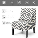 NNECW Upholstered Linen Fabric Armless Accent Chair with Pillow for Home Office-Grey