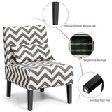 NNECW Upholstered Linen Fabric Armless Accent Chair with Pillow for Home Office-Grey