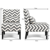 NNECW Upholstered Linen Fabric Armless Accent Chair with Pillow for Home Office-Grey