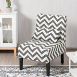 NNECW Upholstered Linen Fabric Armless Accent Chair with Pillow for Home Office-Grey