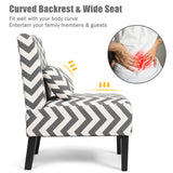 NNECW Upholstered Linen Fabric Armless Accent Chair with Pillow for Home Office-Grey