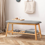 NNECW Bamboo Shoe Organizer with Soft Cushion for Entryway