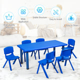 NNECW Kids Table and Chairs Set for Children Reading Blue