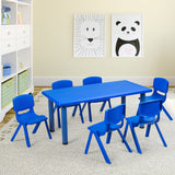 NNECW Kids Table and Chairs Set for Children Reading Blue