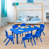 NNECW Kids Table and Chairs Set for Children Reading Blue