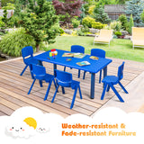 NNECW Kids Table and Chairs Set for Children Reading Blue