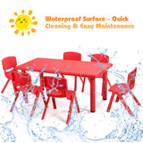 NNECW Kids Table and Chairs Set for Children Reading Red