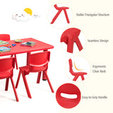 NNECW Kids Table and Chairs Set for Children Reading Red