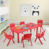 NNECW Kids Table and Chairs Set for Children Reading Red
