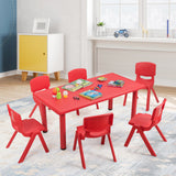 NNECW Kids Table and Chairs Set for Children Reading Red